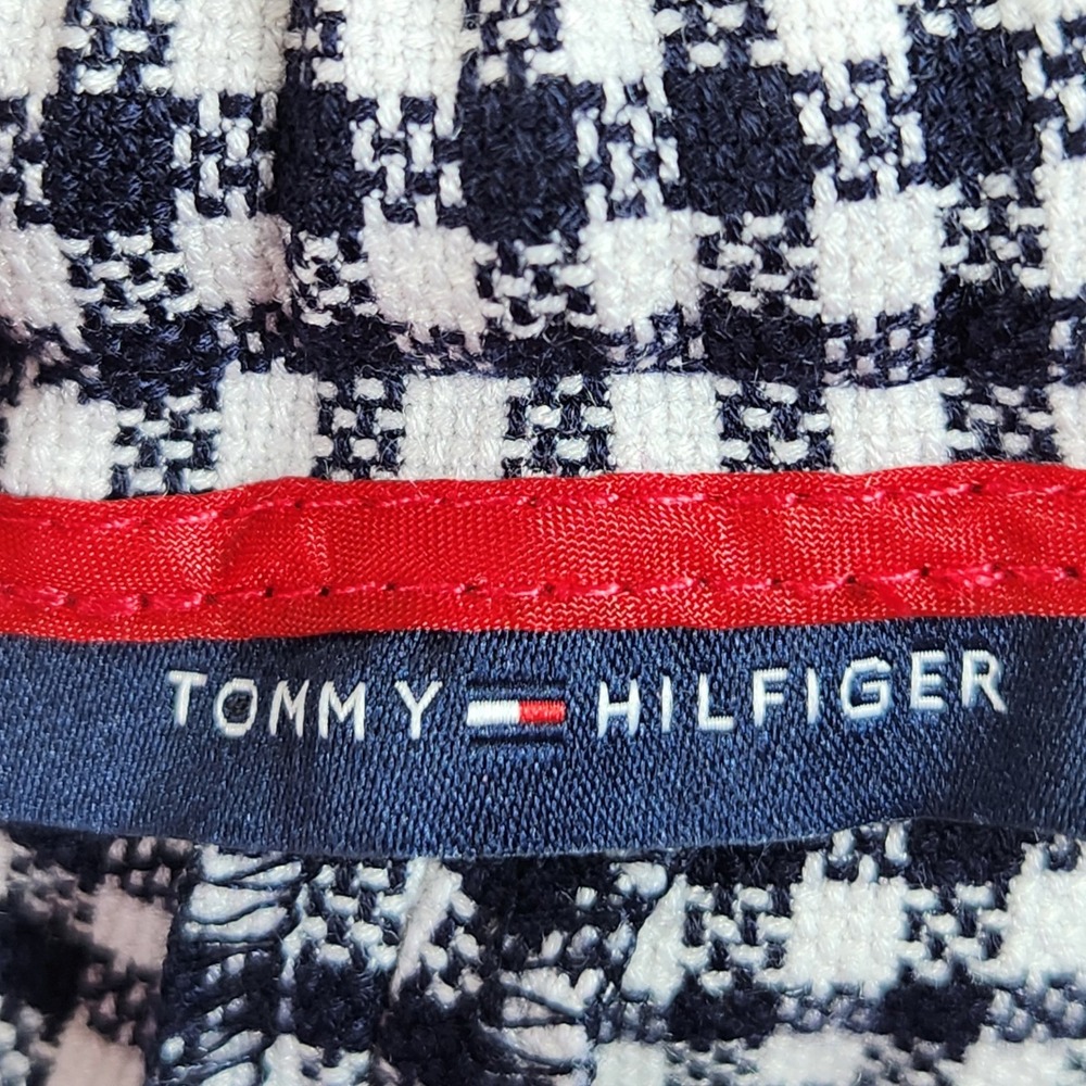 Tommy Hilfiger Sloane Ankle Pants Womens 14 Navy White Gingham Slim Leg Preppy - Picture 3 of 12